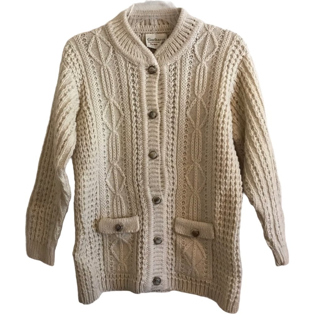 Vintage Gaeltarra Fishermen Wool Cardigan Sweater